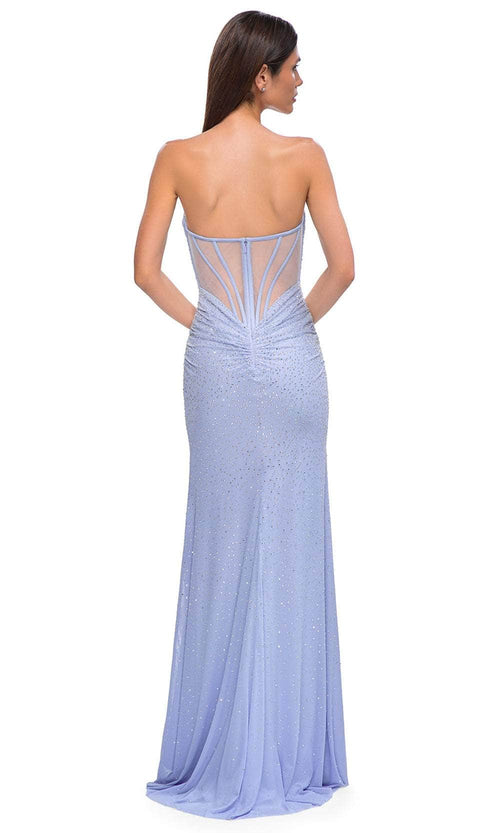 La Femme 32774 Net Jersey Sheer Illusion Back Prom Gown