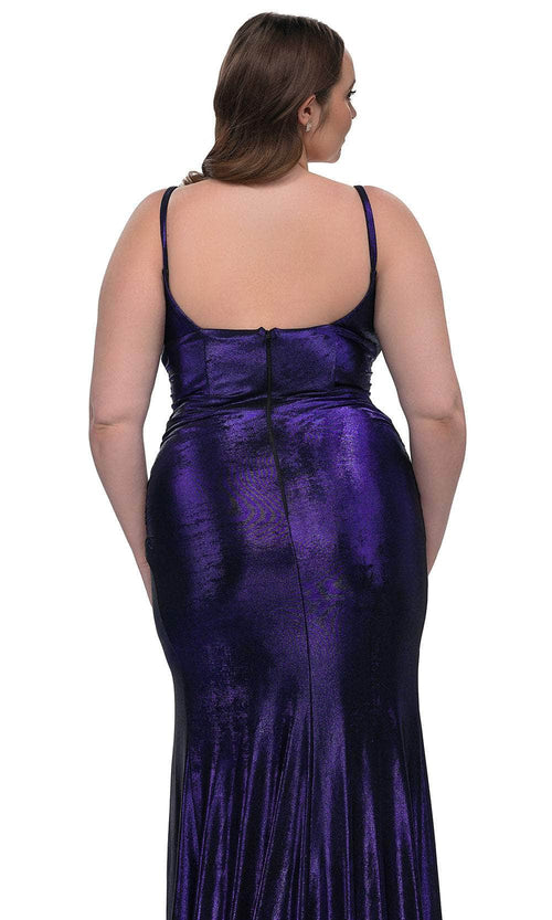 La Femme 33020 Metallic Jersey Evening Gown