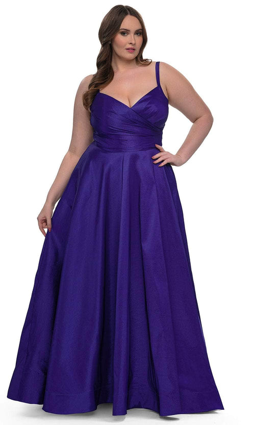 La Femme 33075 Stretch Taffeta Evening Gown