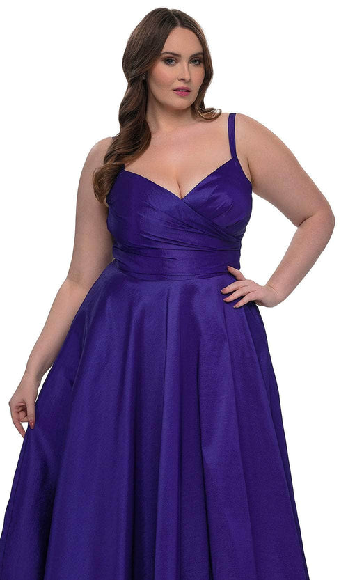 La Femme 33075 Stretch Taffeta Evening Gown