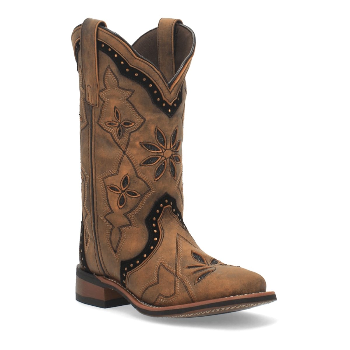 Laredo Women's Bouquet Broad Square Toe Leather Boots - Honey 5844