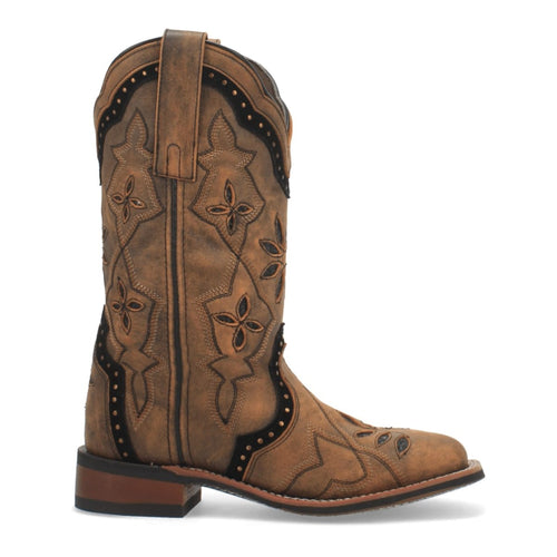 Laredo Women's Bouquet Broad Square Toe Leather Boots - Honey 5844