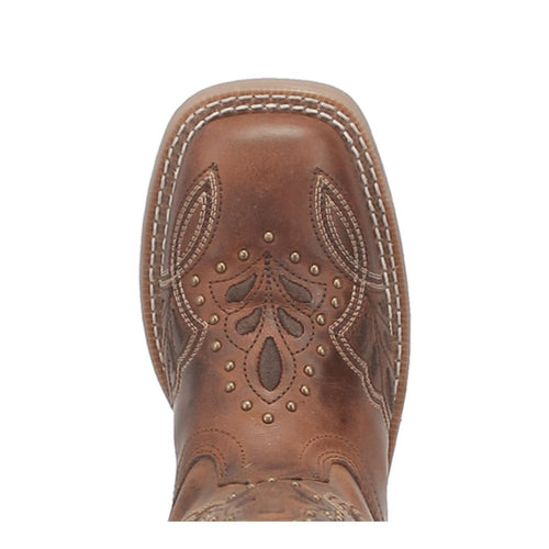 Laredo Women's Dionne Broad Square Toe Leather Boots - Brown 5972
