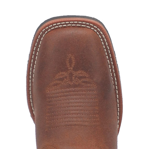 Laredo Women's Faye Broad Square Toe Leather Boots - Brown / Turquoise 3116 by Laredo Boots