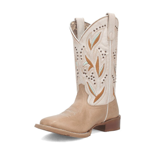 Laredo Women's Lydia Broad Square Toe Leather Boots - Sand 5603