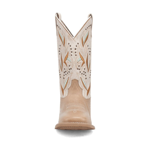 Laredo Women's Lydia Broad Square Toe Leather Boots - Sand 5603