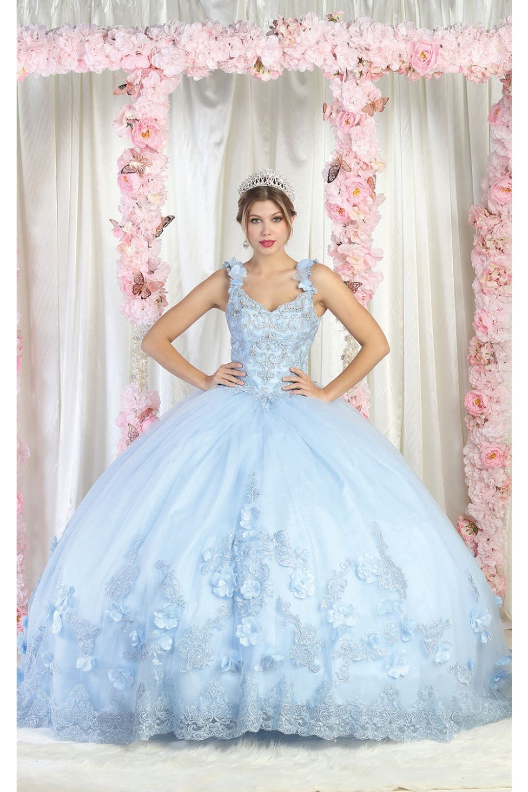 Germoso vestido - Vestidos de 15 aƱos LK180 Corset Sleeveless Embroidered Quinceanera Ball Gown