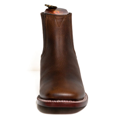 Los Altos Men's Boot Wide Square Toe Rage Walnut Leather Sole - Rage Walnut