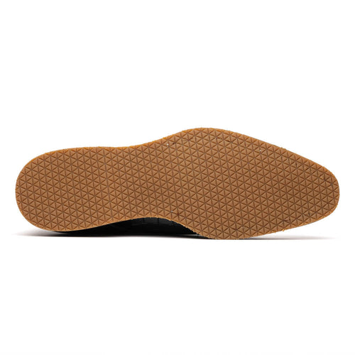 Zelli Legerra Hand Burnished Crocodile Print Monk Strap in Black