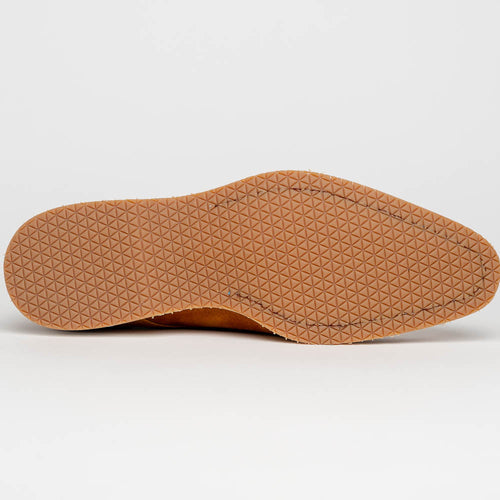 Zelli Legerra Contemporary Suede Monk Strap Dress Shoes in Cognac