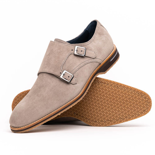 Zelli Legerra Double Monkstrap in Sand Suede Goatskin