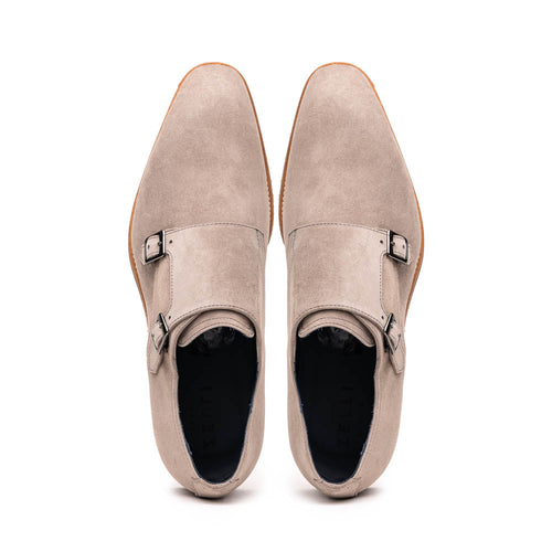 Zelli Legerra Double Monkstrap in Sand Suede Goatskin