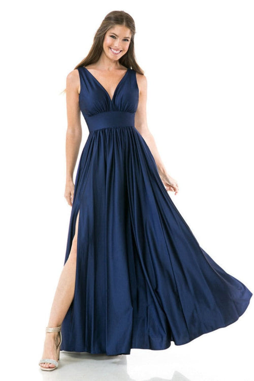 Lenovia 5232 Sleeveless Flared Simple Side Pocket Bridesmaids Dress