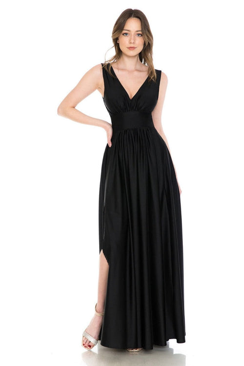 Lenovia 5232 Sleeveless Flared Simple Side Pocket Bridesmaids Dress