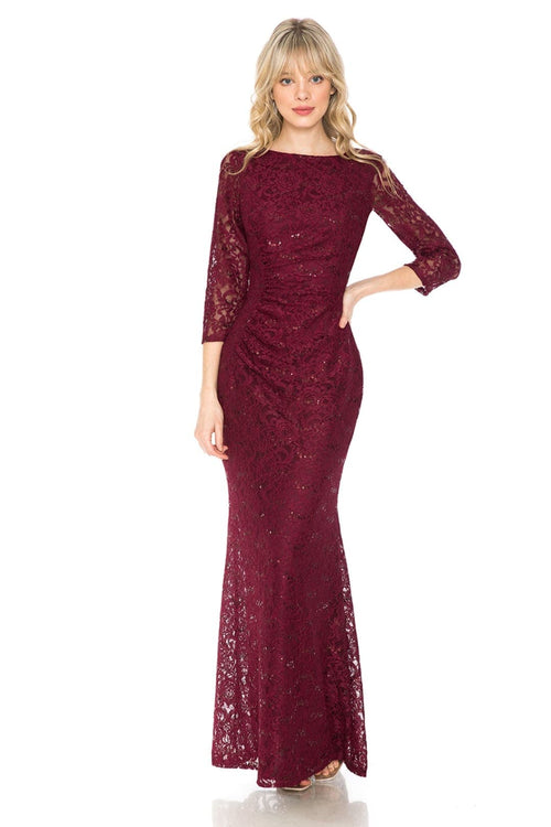 Lenovia 5239 Modest Lace 3/4 Sleeve Mother of the Bride Formal Gown-New Collection