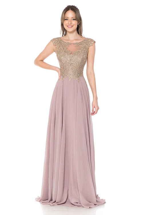 Lenovia 8123 Embroidered Chiffon Mother of Bride Gown-New Collection