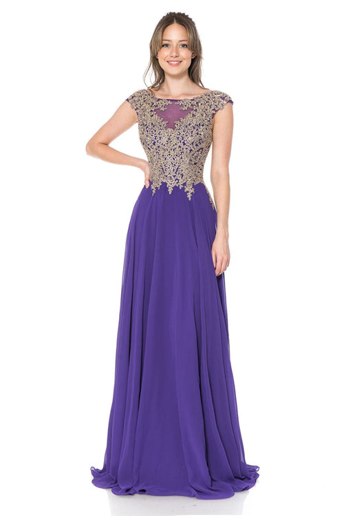 Lenovia 8123 Embroidered Chiffon Mother of Bride Gown-New Collection