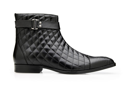 Belvedere Libero Black Genuine Ostrich Leather Shoe