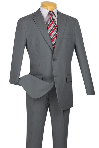 "Light Grey Apollo King Men's Suit - Modern Fit Poplin 2-Btn Style" - Elegant Mensattire