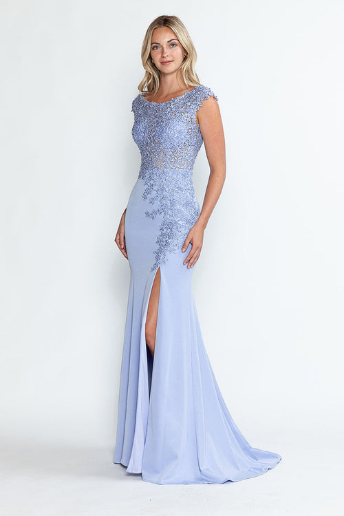 Pageant Dress Boat Neck Cap Sleeve Sheath Gown By Lenovia 8343-New Collection