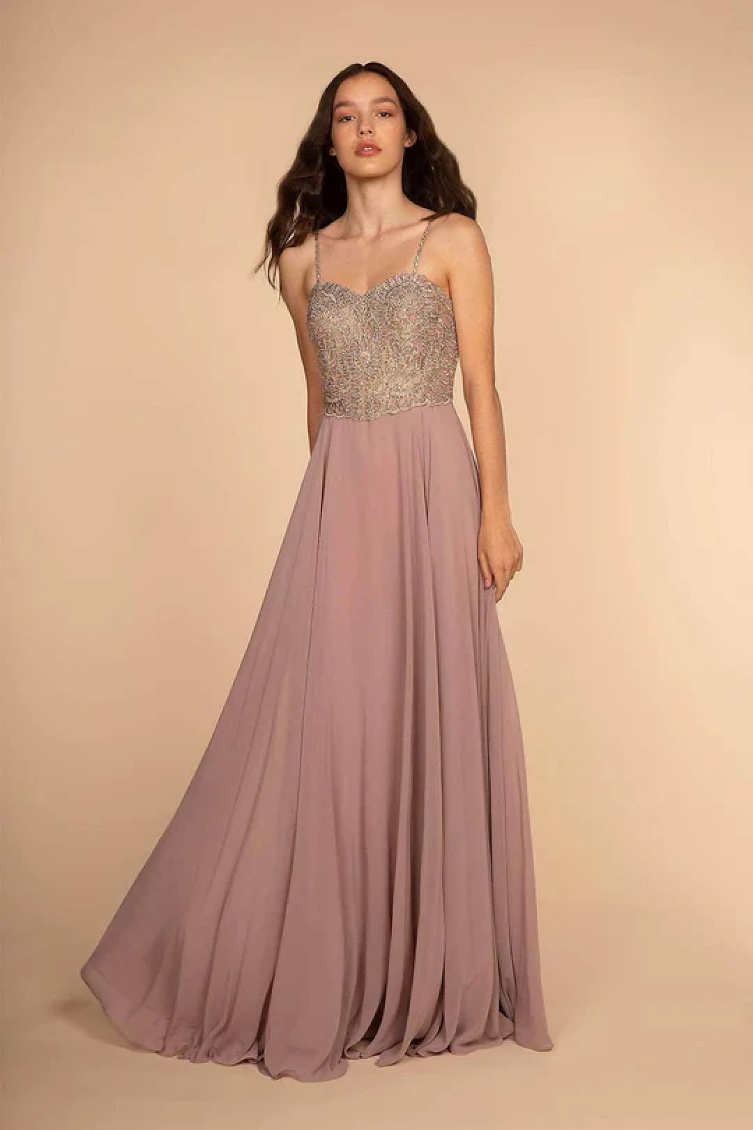 Long Embellished Chiffon Gown by Elizabeth KGL1571