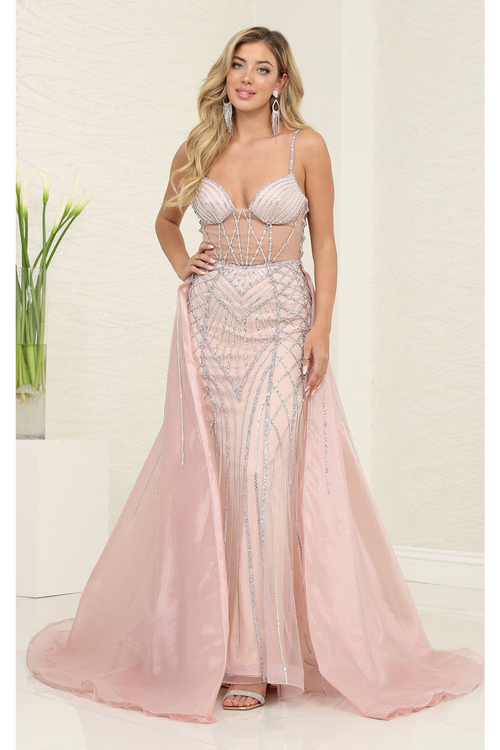 Long Evening Dress Sweetheart Beaded Gala Gown By Royal Queen RQ8126