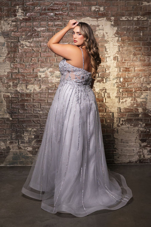 Long Evening Dress V-Neck Sequin A-Line Gown By Royal Queen RQ8143