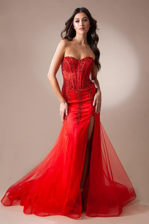 Long Pageant Dress Sweetheart Mermaid Gown By Amelia Couture 7051