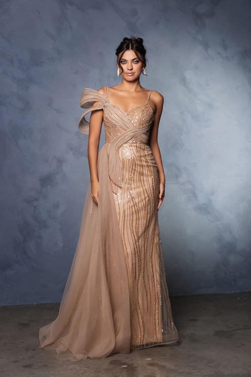 Long Prom Dress A-Line Sequin Pageant Gown By Royal Queen RQ8175