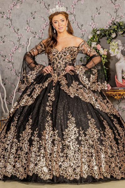 Long Sleeve Off-Shoulder Ball Gown by Elizabeth K GL3184