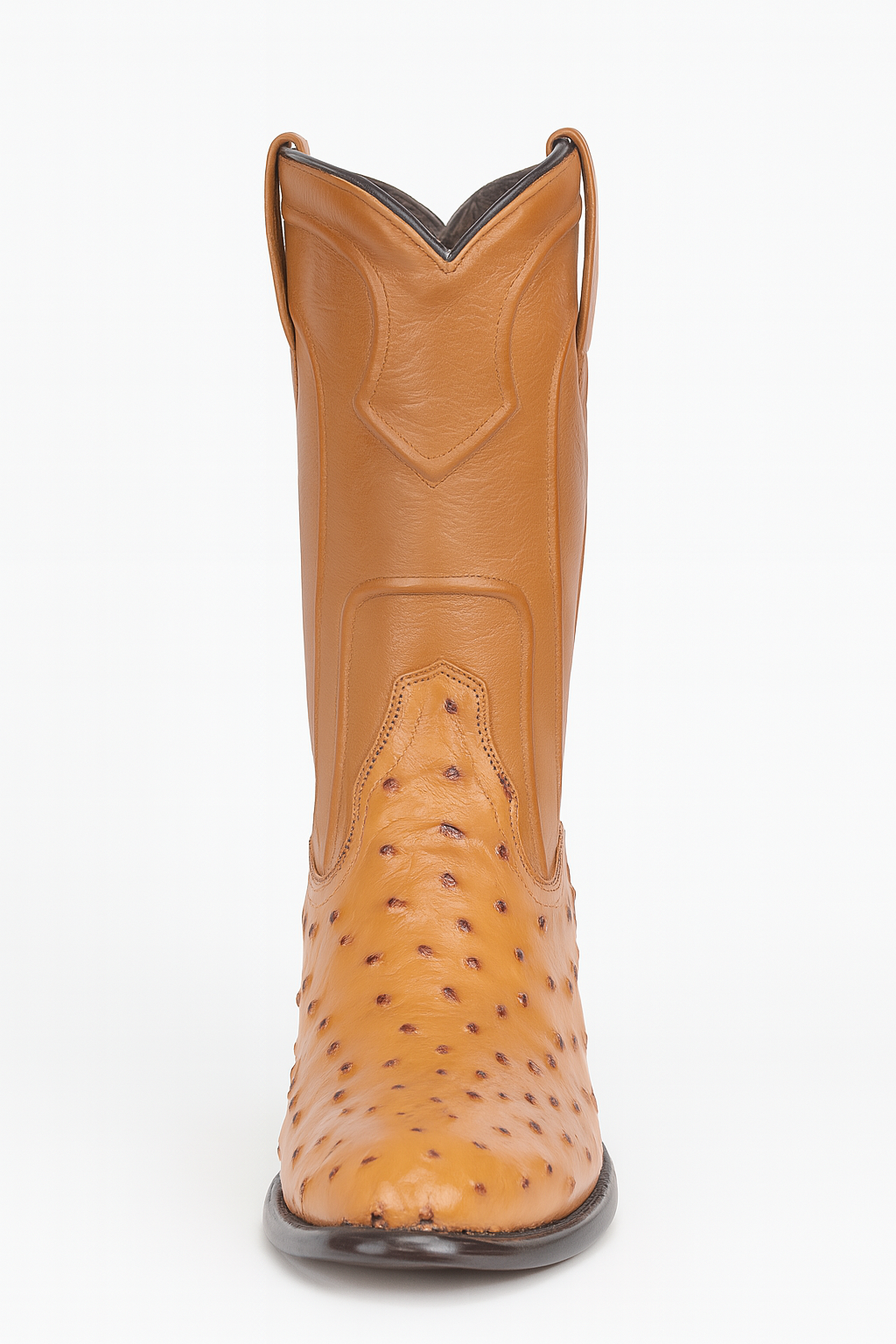 Los Altos Boots Men's Ostrich Roper Western Boots Honey