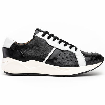 Marco Di Milano Lyon II Ostrich Quill & Calfskin Sneakers