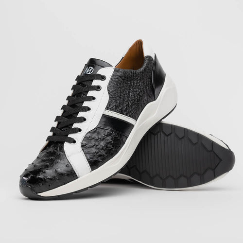 Marco Di Milano Lyon II Ostrich Quill & Calfskin Sneakers
