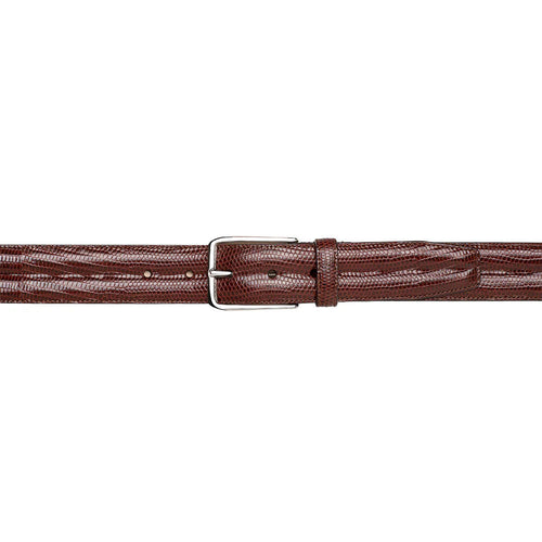 Mezlan Classic Lizard Belt - Dark Brown