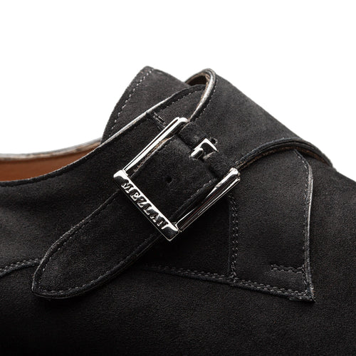 Mezlan Albini Suede Monk Strap - Luxury Italian Loafer
