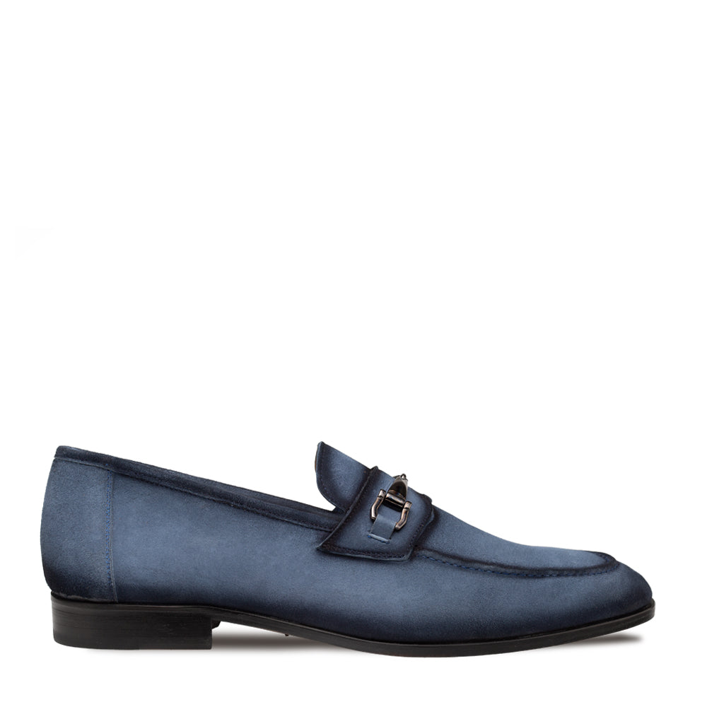 Mezlan Bracco Suede Loafer - Ornament Detail – SuitUSA