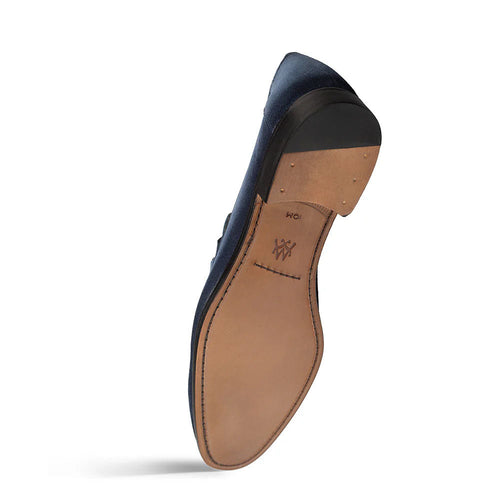 Mezlan Bracco Suede Ornament Loafer Blue (21735)