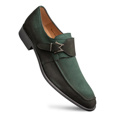 Mezlan Diesel Suede Monk Strap Forest (21745)