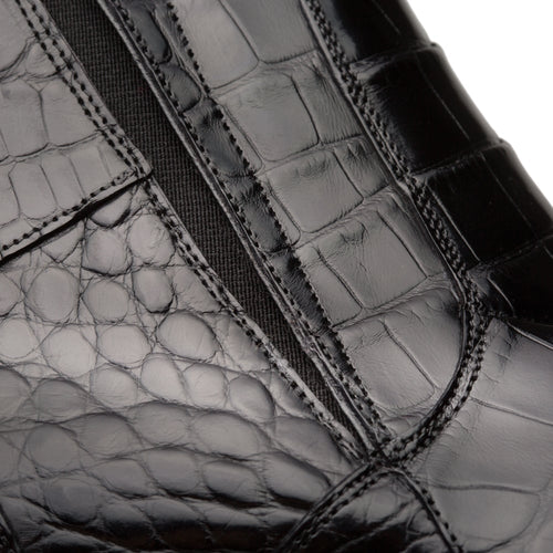 Mezlan Belucci Alligator Zipper Boots Black (3663-J)