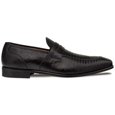 Mezlan Mayor Lizard Penny Loafer Black (50121-L)