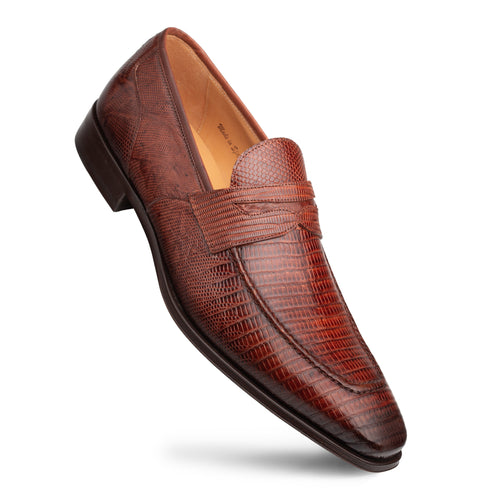 Mezlan Mayor Lizard Penny Loafer - Luxury Men's Dress Shoe