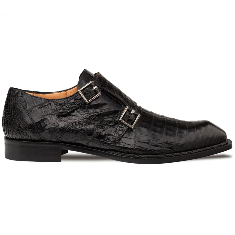 Mezlan Doyers Crocodile Double Monk Strap Black (50176-F) – SuitUSA