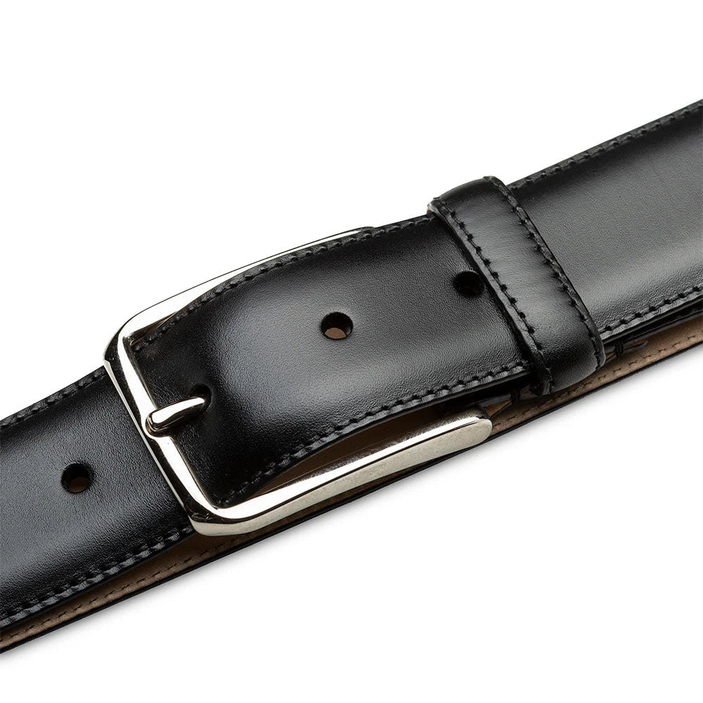 Mezlan Center-Piped Calfskin Belt Black – SuitUSA