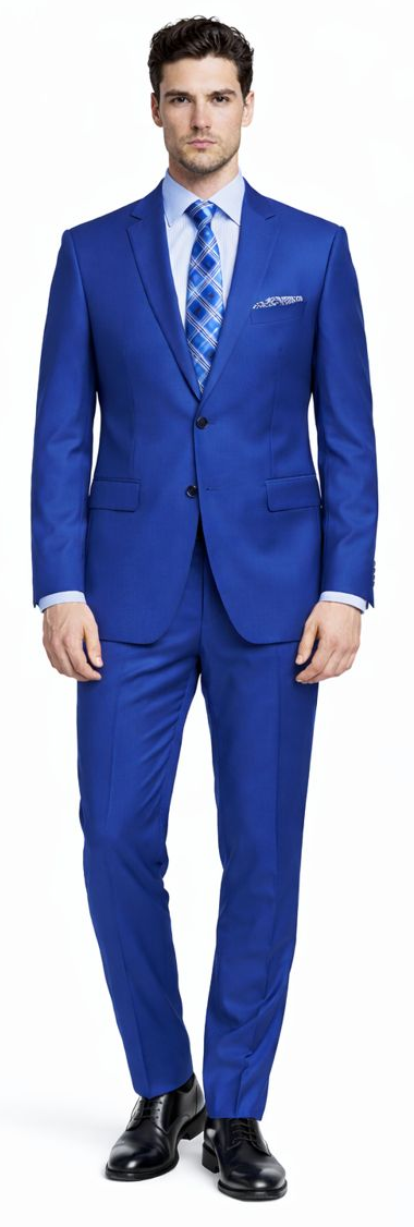 Mantoni 2-Button Slim or Modern Fit in 3-Blue Navy Fabrics