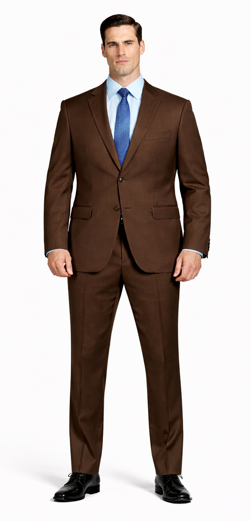Mantoni Brown Two-Button Wool Suit