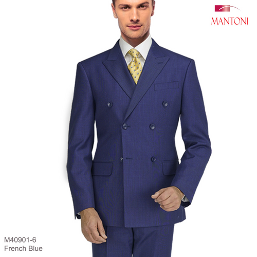 Tiglio Double-Breast Black, Grey, or Navy Wool Suit by Usamensoutlet