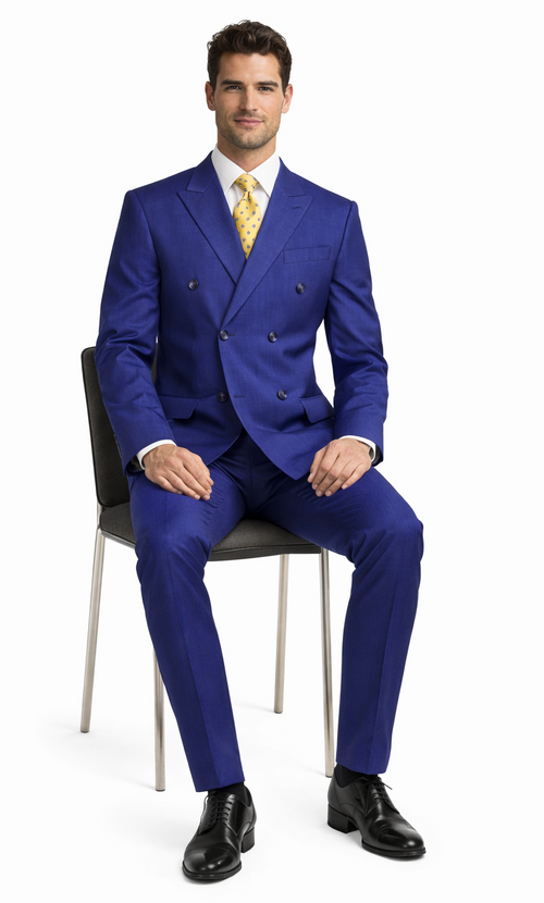 Mantoni Double-Breast Black, Grey, or Navy Wool Suit