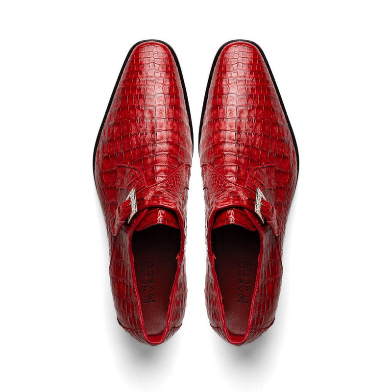 Marco Di Milano Mens Red Caiman Gator Dress Shoes Rovigo