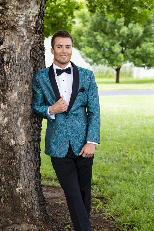 Aries Oasis Paisley Shawl Tuxedo Jacket (Separates) by Mark of Distinction