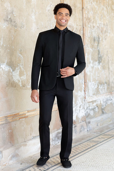 Madrid Black Mandarin Tuxedo Jacket (Separates) by Mark of Distinction